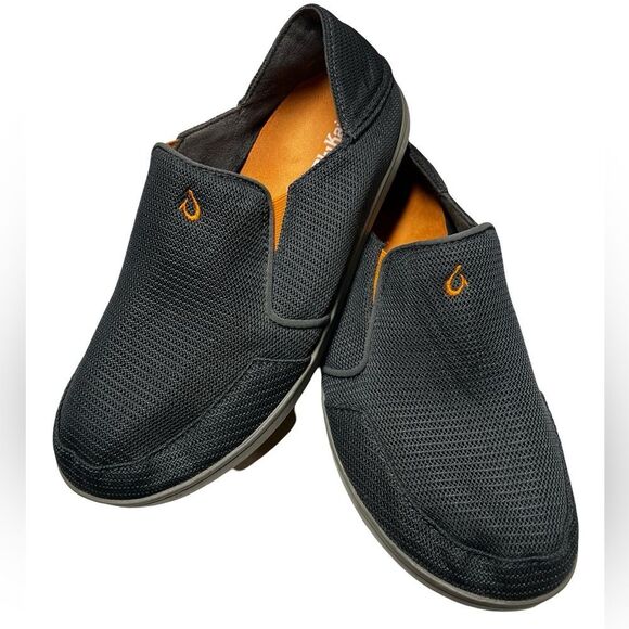 OluKai Nohea Mesh Dark Gray & Orange Slip On Shoes - Men's size 9.5 - Picture 2 of 10